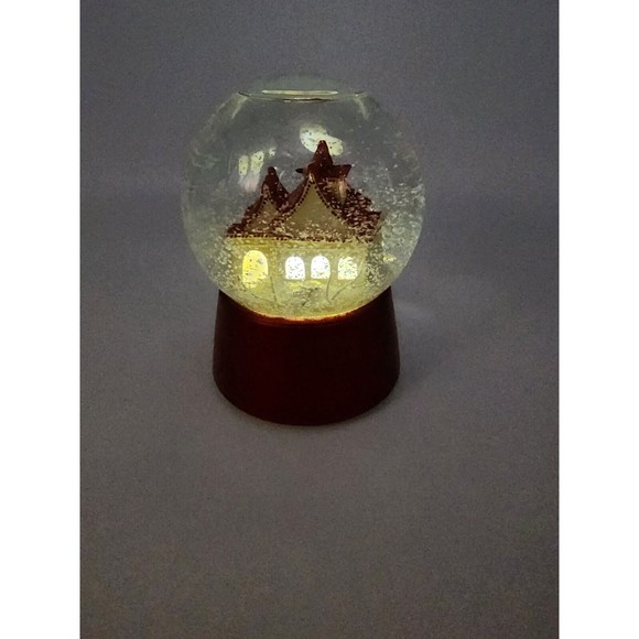 Nordstrom Holiday Christmas Snow Globe 2009  House That Lights Up With Birds - Picture 7 of 8